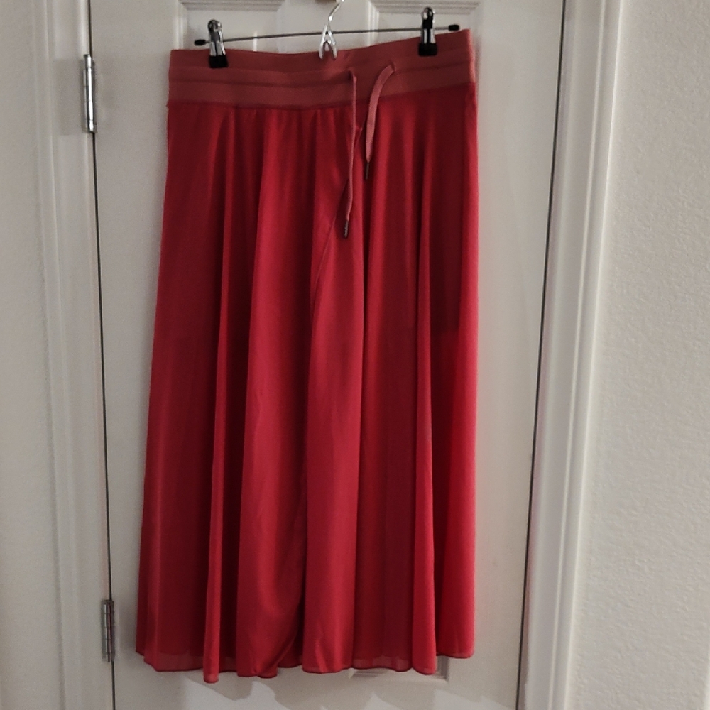 Halara Large Women's Mesh Flowy Skirt With Shorts In Rose